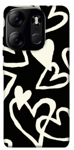 Чехол Black and white hearts для Tecno Spark Go 2023