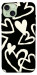 Чохол Black and white hearts для iPhone 15 Plus