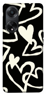 Чохол Black and white hearts для Oppo A98