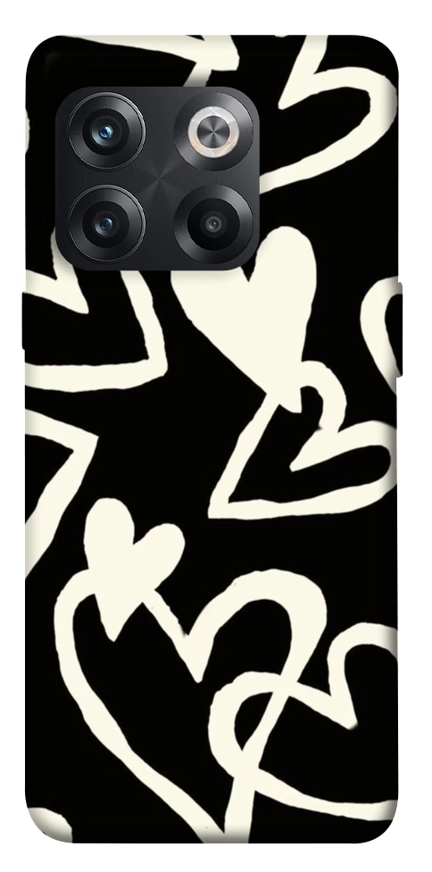 Чехол Black and white hearts для OnePlus 10T