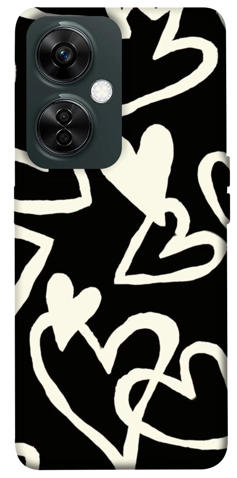 Чехол Black and white hearts для OnePlus Nord CE 3 Lite