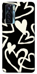 Чехол Black and white hearts для TECNO Camon 17 Pro