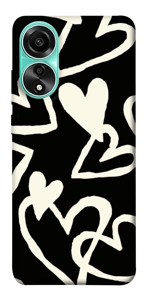 Чехол Black and white hearts для Oppo A78 4G