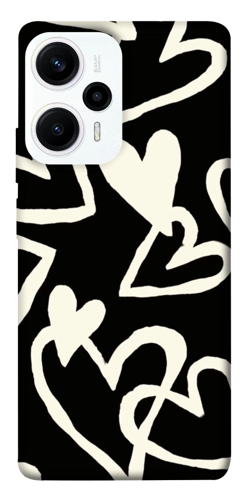 Чехол Black and white hearts для Xiaomi Poco F5