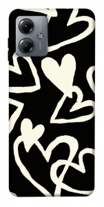 Чохол Black and white hearts для Motorola Moto G14