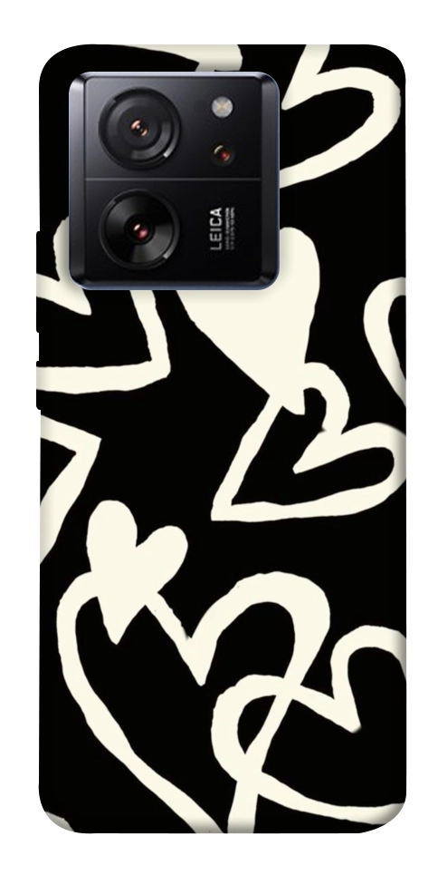 Чехол Black and white hearts для Xiaomi 13T