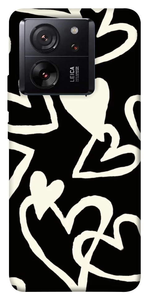 Чехол Black and white hearts для Xiaomi 13T Pro