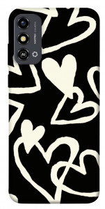 Чехол Black and white hearts для ZTE Blade A53