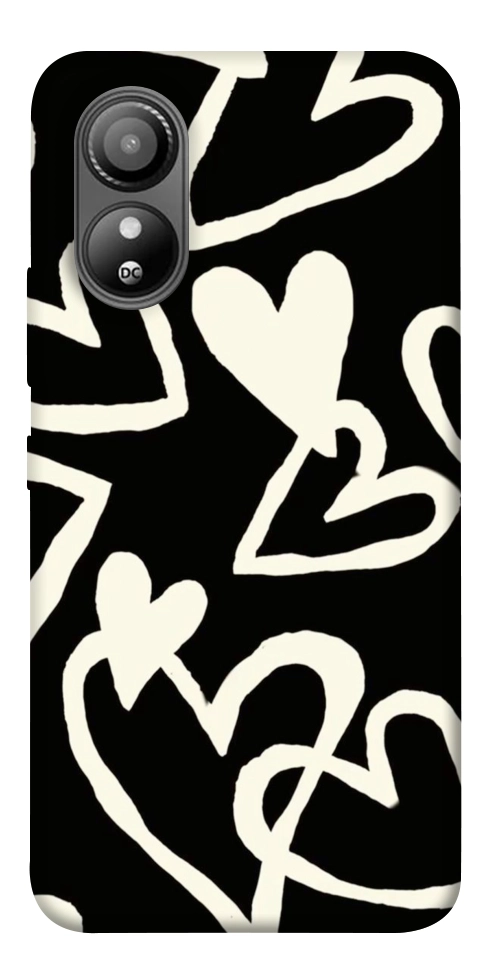 Чехол Black and white hearts для ZTE Blade L220