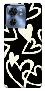 Чехол Black and white hearts для Motorola Edge 40