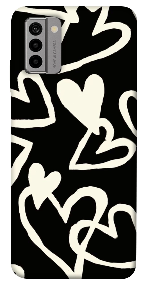 Чехол Black and white hearts для Nokia G22