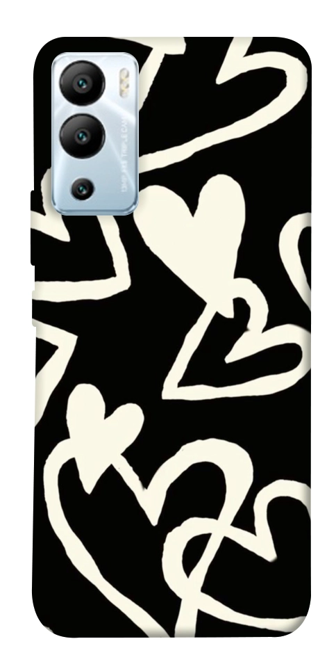 Чехол Black and white hearts для Infinix Hot 12i