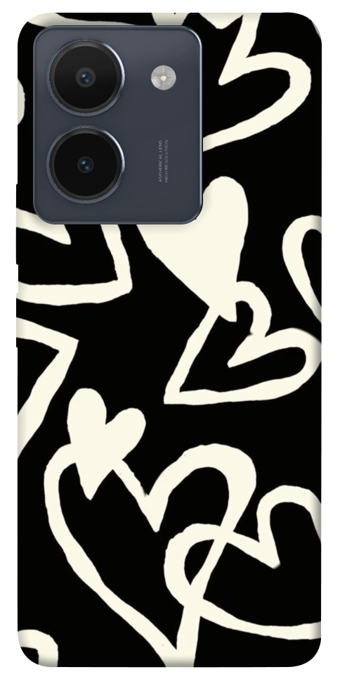 Чохол Black and white hearts для Vivo Y36