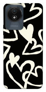 Чохол Black and white hearts для Vivo Y02