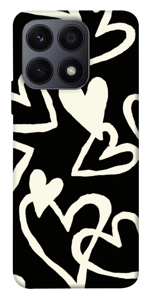 Чехол Black and white hearts для Huawei Honor X8a