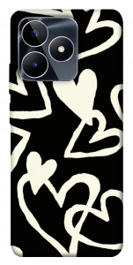 Чехол Black and white hearts для Realme C53