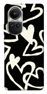 Чехол Black and white hearts для Oppo Reno10