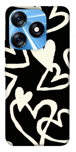 Чехол Black and white hearts для TECNO Spark 10