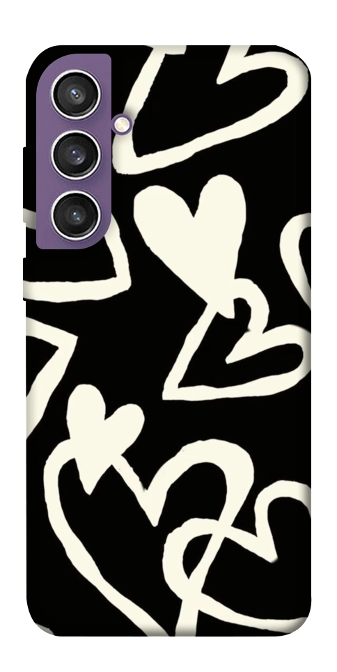 Чехол Black and white hearts для Galaxy S23 FE