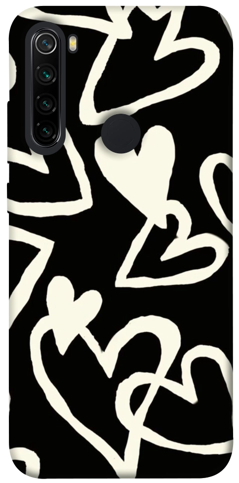 Чехол Black and white hearts для Xiaomi Redmi Note 8 2021