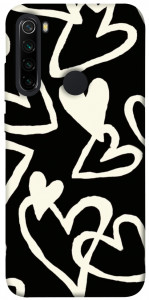 Чохол Black and white hearts для Xiaomi Redmi Note 8 2021