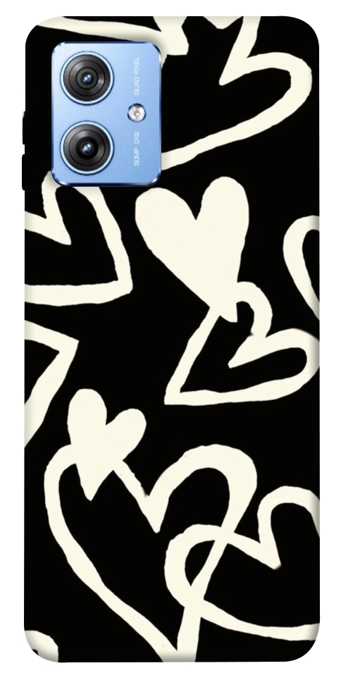 Чехол Black and white hearts для Motorola Moto G84