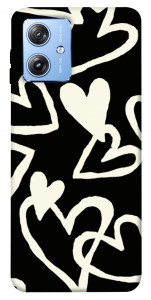 Чохол Black and white hearts для Motorola Moto G84