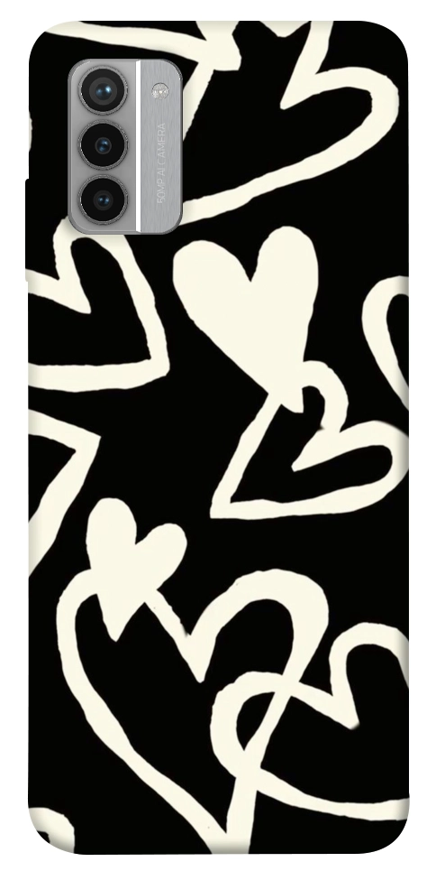 Чехол Black and white hearts для Nokia G42