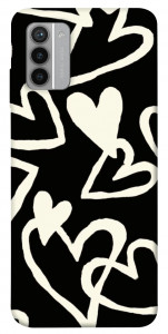 Чохол Black and white hearts для Nokia G42