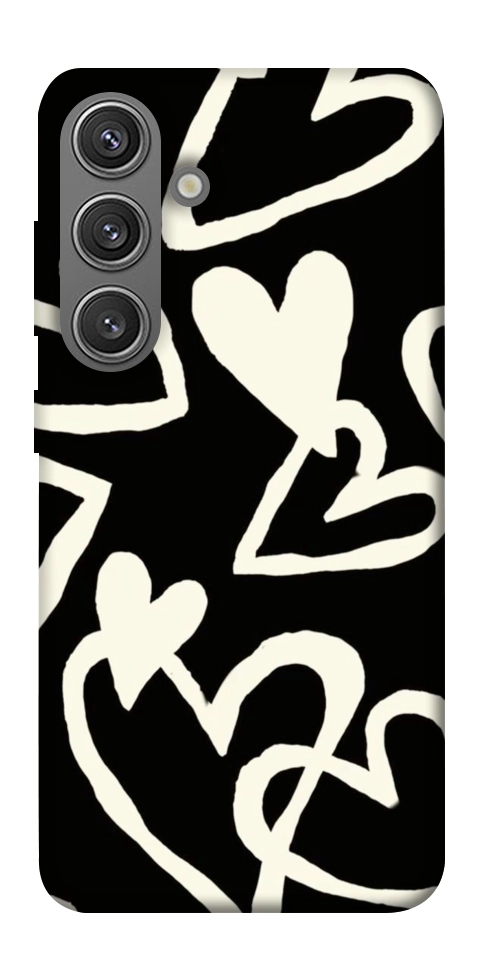 Чехол Black and white hearts для Galaxy S24