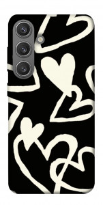 Чехол Black and white hearts для Galaxy S24