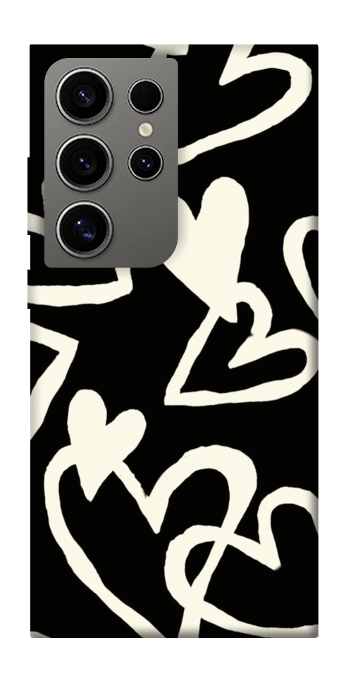 Чехол Black and white hearts для Galaxy S24 Ultra