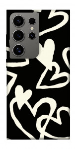 Чехол Black and white hearts для Galaxy S24 Ultra