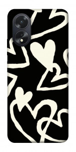 Чехол Black and white hearts для Oppo A18