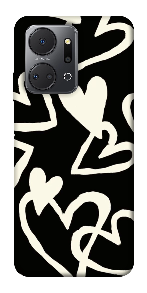 Чехол Black and white hearts для Huawei Honor X7a