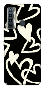 Чехол Black and white hearts для TECNO Camon 17