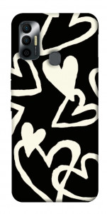 Чохол Black and white hearts для TECNO Spark 7