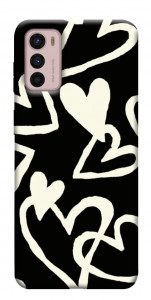 Чохол Black and white hearts для Motorola Moto G42
