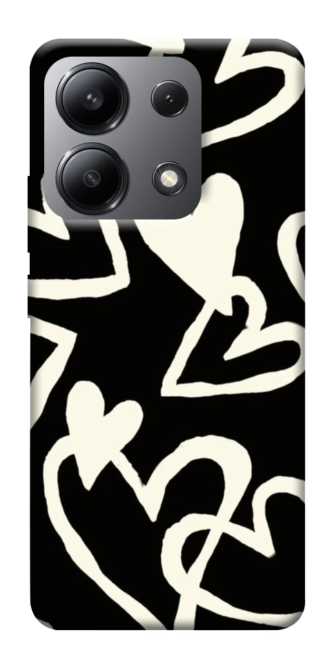 Чехол Black and white hearts для Xiaomi Redmi Note 13 4G