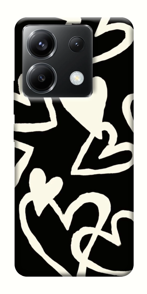Чехол Black and white hearts для Xiaomi Poco X6