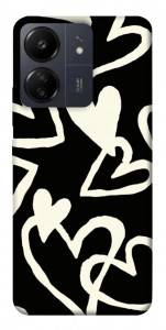 Чехол Black and white hearts для Xiaomi Poco C65