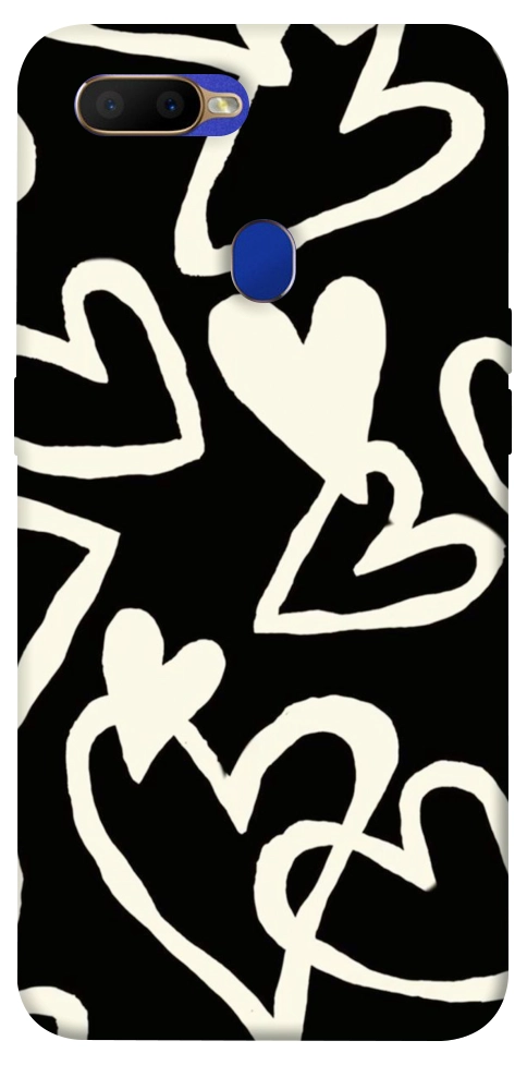 Чехол Black and white hearts для Oppo A7