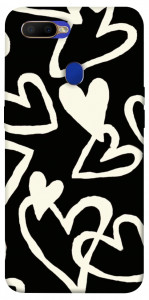 Чехол Black and white hearts для Oppo A7