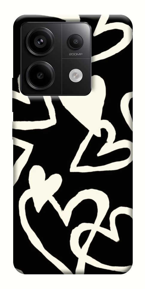 Чехол Black and white hearts для Xiaomi Redmi Note 13 Pro 4G