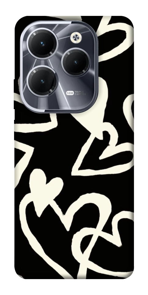 Чехол Black and white hearts для Infinix Hot 40