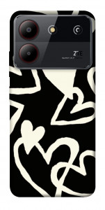 Чохол Black and white hearts для ZTE Blade A54 4G