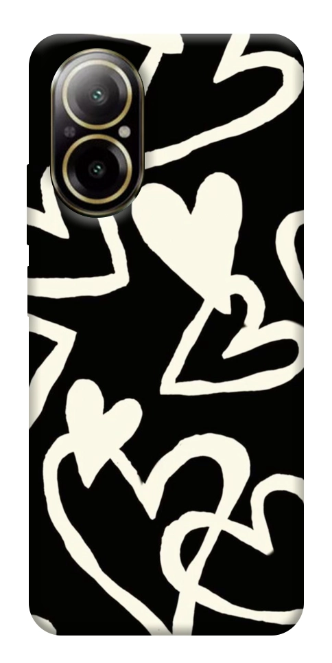 Чехол Black and white hearts для Realme C67 4G