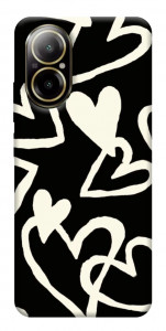 Чехол Black and white hearts для Realme C67 4G
