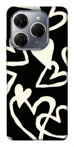 Чехол Black and white hearts для TECNO Spark 20 Pro