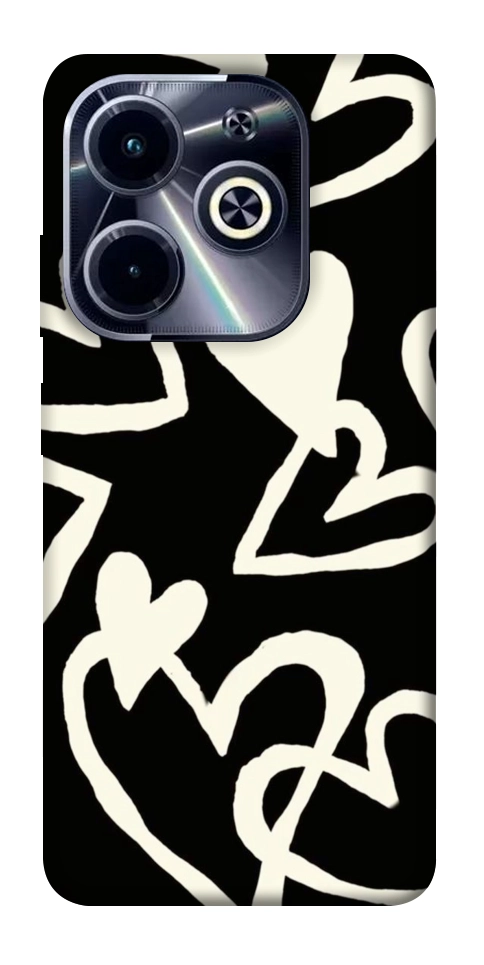 Чохол Black and white hearts для Infinix Hot 40i